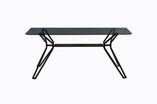 Rechthoekige, glazen eettafel POLSPOTTEN